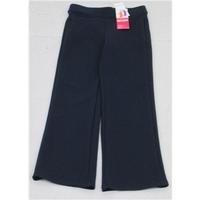 BNWT M&S Girls, age 3 - 4 years navy cotton rich knitted trousers