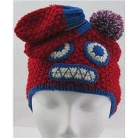 BNWT M&S, age 3-6 months red & blue novelty hat & mittens