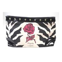 BNWT Temperley for Lancome - Medium - Black Cream & Crimson - Zebra Striped & Floral Clutch / Cosmetic Bag