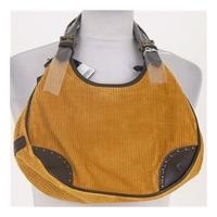 bnwt alain delon mustard yellow brown corduroy bag