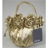 bnwt clarks gold pouch style evening bag