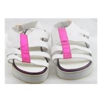 bnwt asos size 7 white and pink platform sandals