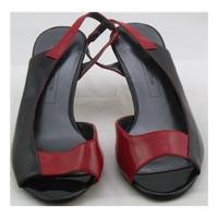 BNWT M&S black & red patent effect sandals