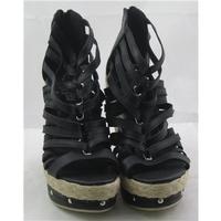 bnwt sergio todzi size 538 black platform gladiator sandals