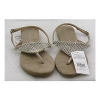 BNWT M&S Collection, size 4 beige thonged sandals with gem stones