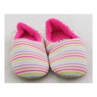 BNWT M&S, size 8/25.5 pink stripe slippers