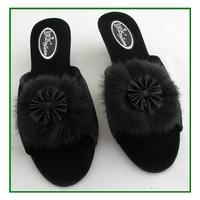 bnwt lotus size 5 black slippers