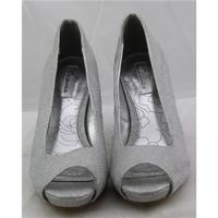 BNWT Next, size 5.5 silver glittery peep toes
