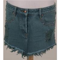 BNWT Somedayslovin size S blue/green denim mini skirt