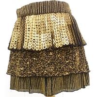BNWT Alice + Olivia Size 10 Black And Gold Embellished Ra Ra Skirt