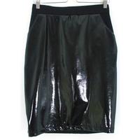 BNWT H&M Size S Black Imitation Leather Knee Length Skirt