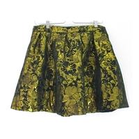 BNWT Rare London Size 12 Floral Gold And Black Mini Skirt