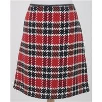 bnwt ms size 14 red black mix wool blend skirt