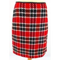 BNWT Marks And Spencer Size 8 Checkered Wool Blend Knee Length Skirt