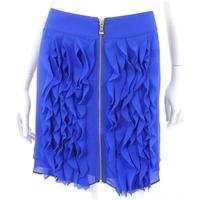 BNWT Ted Baker Size 14 Royal Blue Mini Skirt with Front Zip