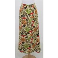 bnwt valerie stevens size 6 beige brown green leaf print skirt