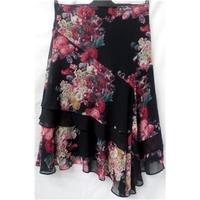 bnwt per una size 12 black with floral print handkerchief skirt