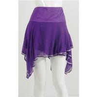BNWT Miss Selfridge Size 10 Purple Silk Mini Skirt with Fringing and Sequin Detail