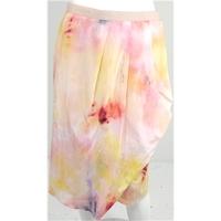 bnwt nicole farhi uk 12 silk blend cranberry tie dye tea skirt