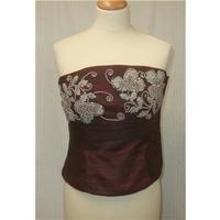 BNWT Monsoon Size 12 Burgundy Embellished Top Monsoon - Size: 12 - Red - Evening
