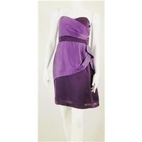 bnwt beautiful matty m deep thistle purple silk effect sateen pleated  ...