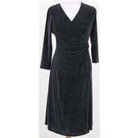 bnwt ms size 6 black metallised knee length dress