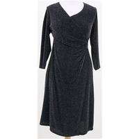 BNWT: M&S: Size 8 Black metallised knee length dress