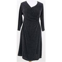 bnwt ms size 8 black metallised knee length dress