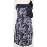 bnwt mk one size 16 silver grey black floral strapless dress