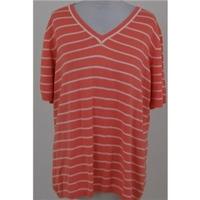 bnwt canda size l coral white striped jumper