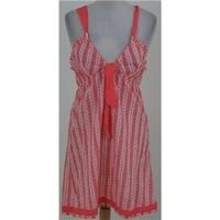 BNWT Sista Shei, size 12 pink striped halterneck dress