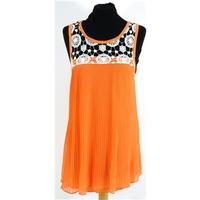 BNWT River Island Size 12 Light Orange Chiffon Style Dress With Detailing