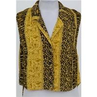 BNWT Minkpink, size S golden orange & black patterned sleeveless blouse