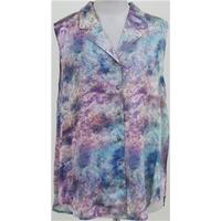 bnwt evil twin size s blue purple mix sleeveless blouse