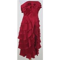 BNWT Monsoon size 14 red tiered evening dress