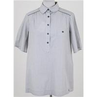 bnwt burberry size xs light brown grey striped oversized shirt
