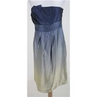 BNWT: Principles: Size 10: Blue & gold silk mix strapless dress