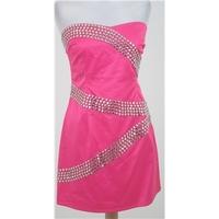 bnwt rare opulence size 14 strapless dress in bold pink