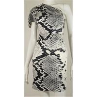 bnwt lipsy size 6 black white anaconda print dress