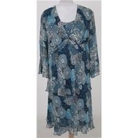 BNWT Elvi, size 22/24 teal patterned blouse & skirt