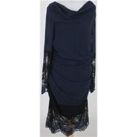 bnwt phase eight size 18 blue black lace dress