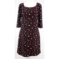 bnwt closet size 8 aubergine black white patterned dress