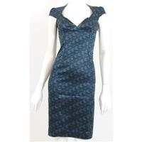 BNWT Miss Sixty Size Small Metallic Mauve Dress with Aqua Blue Pattern