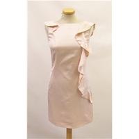 bnwt oasis size 8 oyster pink asymmetric ruffle panel shift