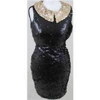 BNWT: Rare: Size 6: Black & gold sequined dress