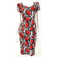 bnwt marks and spencer size 8 white black and red circle pattern dress