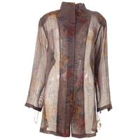 BNWT Wille Size 20 Chocolate Brown Floral Shirt
