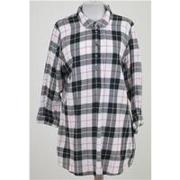 BNWT M&S, size 16 white, black & red checked shirt