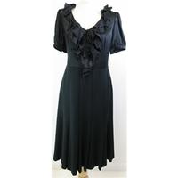 BNWT Give, size L black dress with ruffle detail