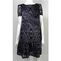 BNWOT M&S Size 8 Black Dress With Velvet Pattern